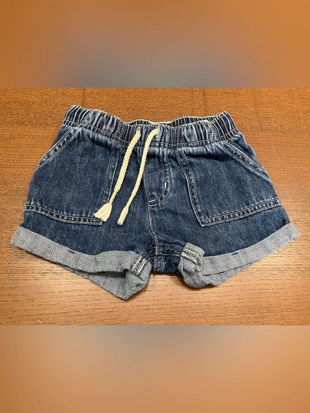 Cat & Jack Dark Blue Denim Drawstring Shorts